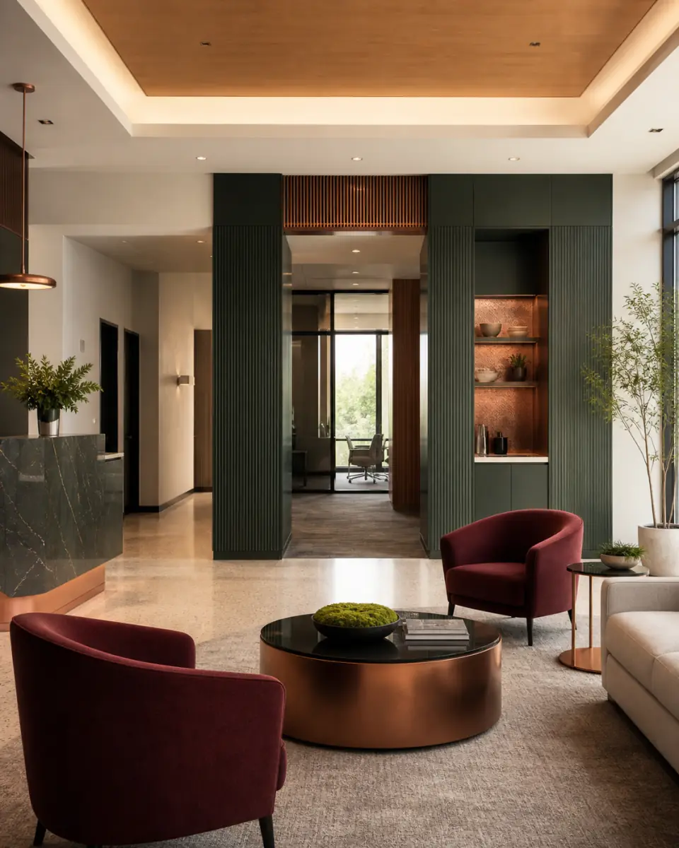 Reception and shared workspace suited to Fairfield commercial properties